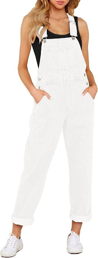 GRAPENT Overalls for Women Loose Fit Jean Denim Bib Jumpsuit
